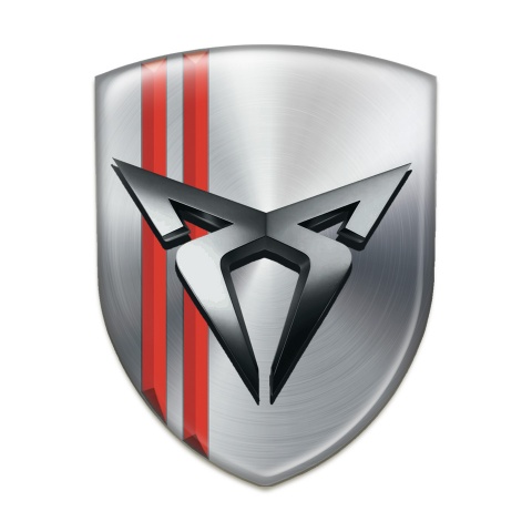 Seat Cupra Auto Emblem Silcer with Red Streks 