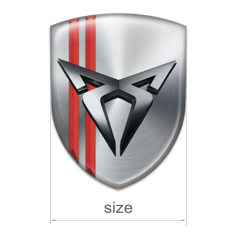 Seat Cupra Auto Emblem Silcer with Red Streks 