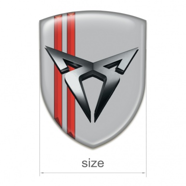 Seat Cupra Emblem Badge Logo Gray with Red Streaks 