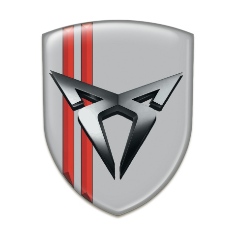 Seat Cupra Emblem Badge Logo Gray with Red Streaks 