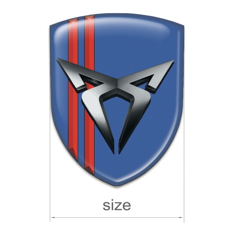 Seat Cupra Logo Emblem Blue with Red Streaks 