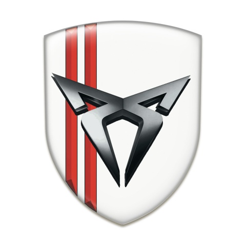 Seat Cupra Self Adhesive Emblem Logo White with Red Streaks