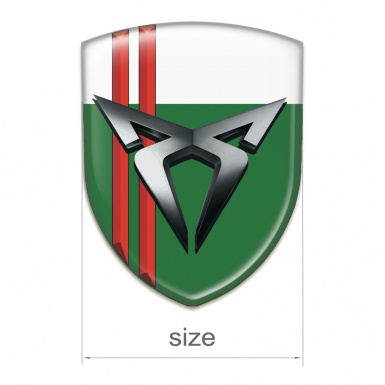 Seat Cupra Domed Emblem GreenWhite with Red Streaks 