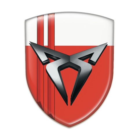 Seat Cupra Silicone Emblem Red White with Red Streaks 