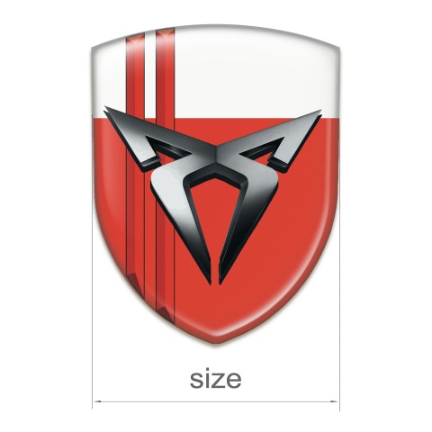 Seat Cupra Silicone Emblem Red White with Red Streaks 
