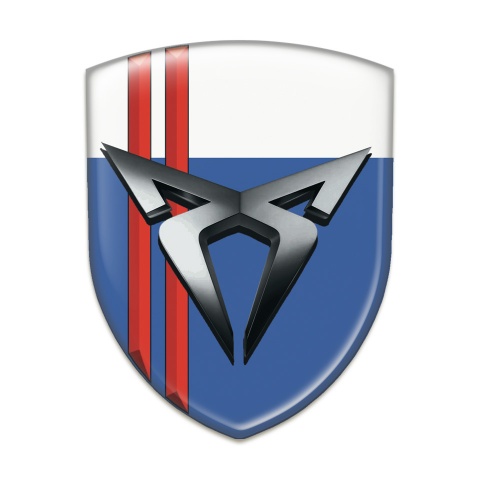 Seat Cupra Silicone Emblem Blue White with Red Streaks 