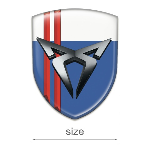 Seat Cupra Silicone Emblem Blue White with Red Streaks 