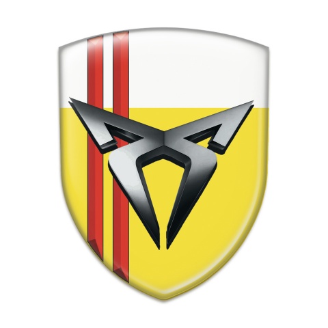 Seat Cupra Resin Sticker Yellow White with Red Streaks 
