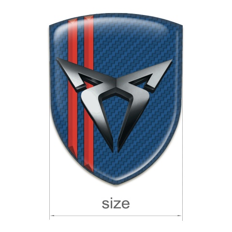 Seat Cupra Emblem Exterior Navy Blue carbon with Red Streaks 