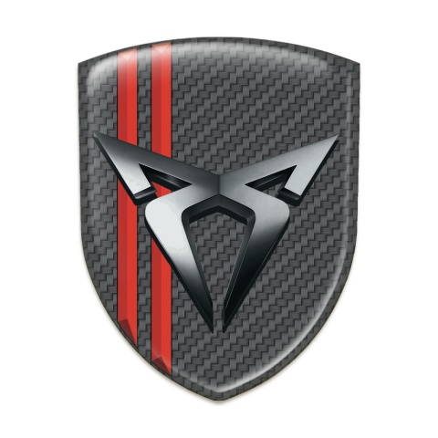 Seat Cupra Emblem Interior carbon withRed Streaks Chromed Logo 