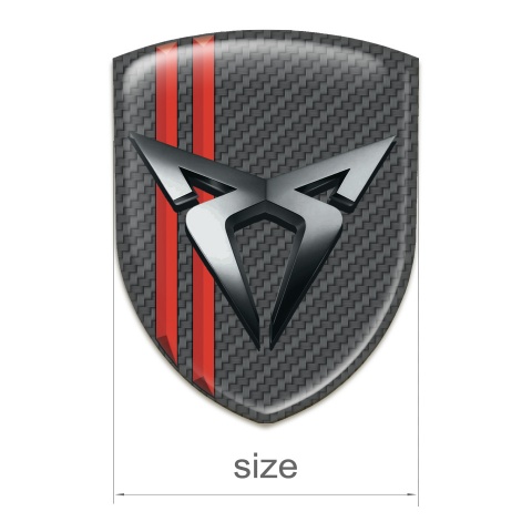 Seat Cupra Emblem Interior carbon withRed Streaks Chromed Logo 
