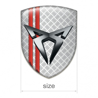 Seat Cupra Tuning Badge  Grid Effect with Red Streaks 