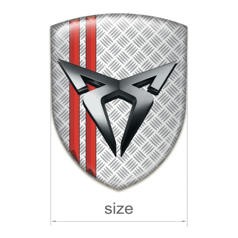Seat Cupra Tuning Badge  Grid Effect with Red Streaks 