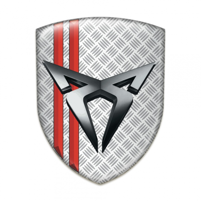 Seat Cupra Tuning Badge  Grid Effect with Red Streaks 