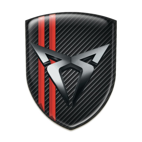 Seat Cupra Car Accessories Badge Dark Carbon with Red Streaks 