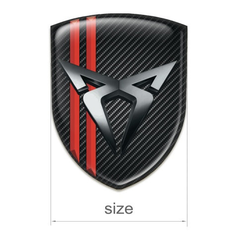 Seat Cupra Car Accessories Badge Dark Carbon with Red Streaks 