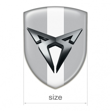 Seat Cupra Self Adhesive Emblem Logo Gray with White Bar DEsign 
