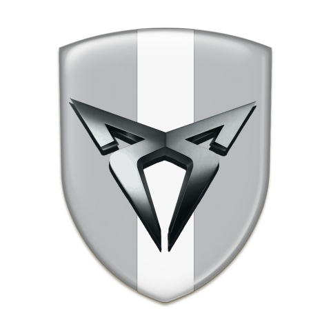 Seat Cupra Self Adhesive Emblem Logo Gray with White Bar DEsign 