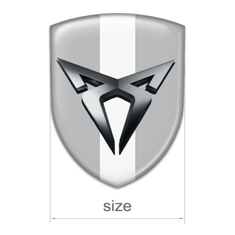 Seat Cupra Self Adhesive Emblem Logo Gray with White Bar DEsign 
