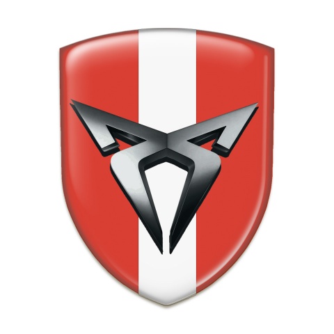 Seat Cupra Domed Emblem Red with White Bar Design 