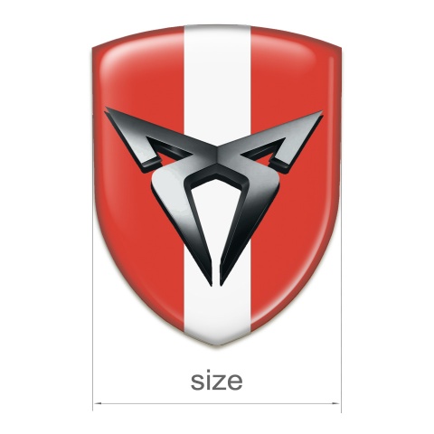 Seat Cupra Domed Emblem Red with White Bar Design 