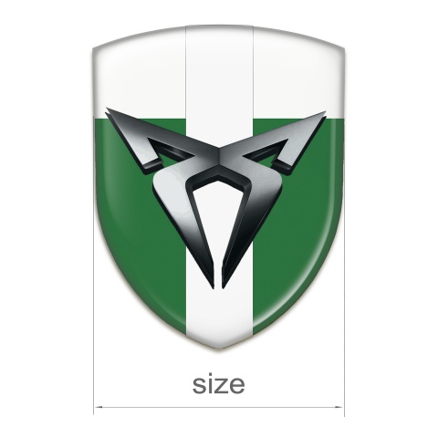 Seat Cupra Resin Sticker Green White with White Bar Design 