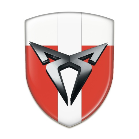 Seat Cupra 3D Gel Emblem Red White with White Bar Design 