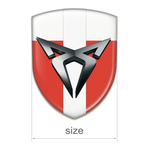 Seat Cupra 3D Gel Emblem Red White with White Bar Design 