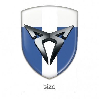 Seat Cupra Emblem Exterior Blue White with White Bar Design 