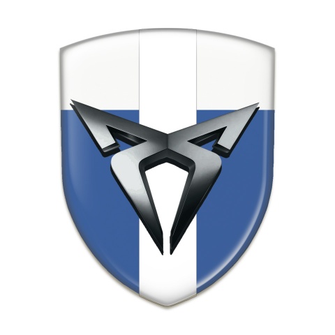 Seat Cupra Emblem Exterior Blue White with White Bar Design 