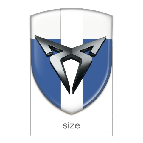 Seat Cupra Emblem Exterior Blue White with White Bar Design 