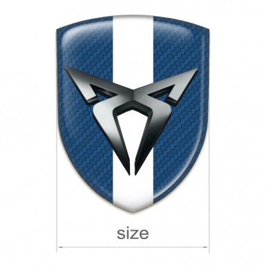 Seat Cupra Tuning Badge Navy Blue Carbon with White Bar Design 