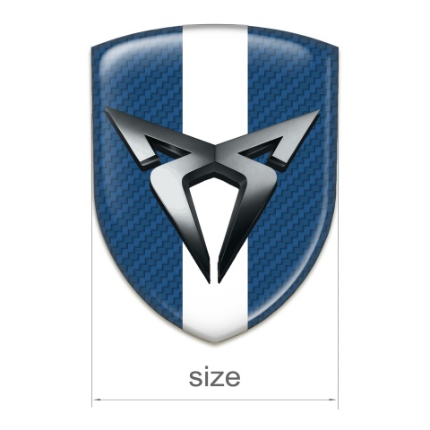 Seat Cupra Tuning Badge Navy Blue Carbon with White Bar Design 