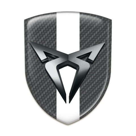 Seat Cupra Car Accessories Badge Carbon with White Bar Style 