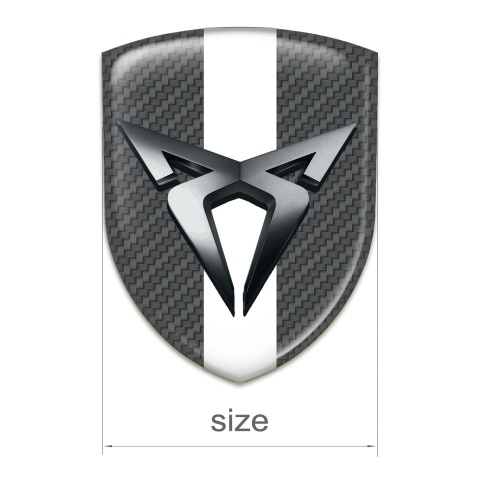 Seat Cupra Car Accessories Badge Carbon with White Bar Style 