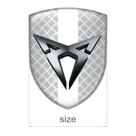 Seat Cupra Car Accessories Badge Grid Effect with White Bar Style 