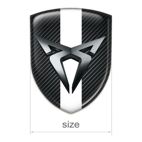 Seat Cupra Self Adhesive Car logo Emblem Dark Carbon with White Bar Style 
