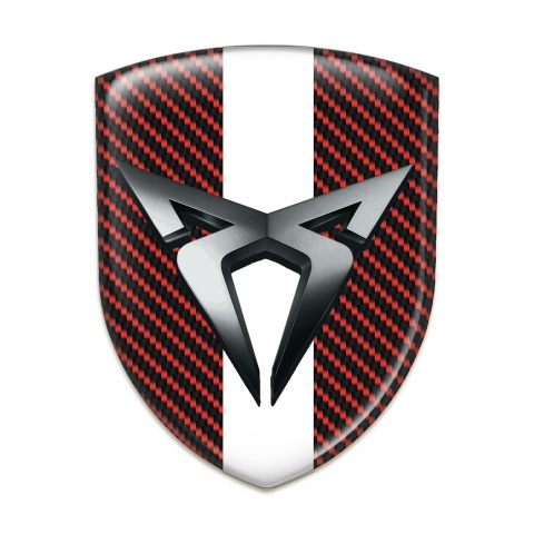 Seat Cupra Silicone Badge Red carbon with White Bar Style 