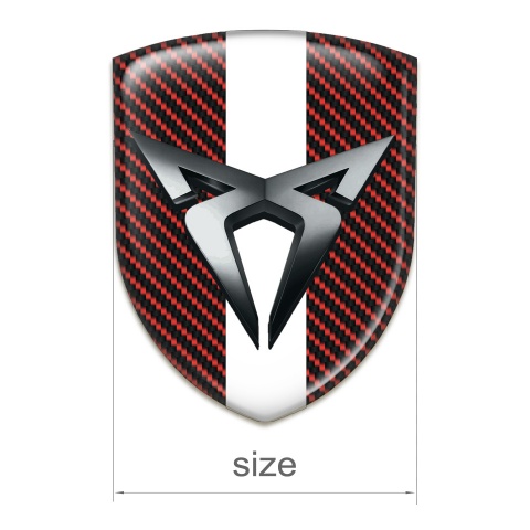 Seat Cupra Silicone Badge Red carbon with White Bar Style 