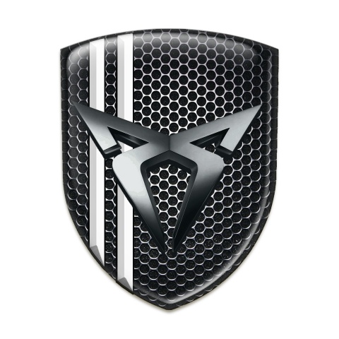 Seat Cupra Auto Emblem Perforated Steel with White Stripes 