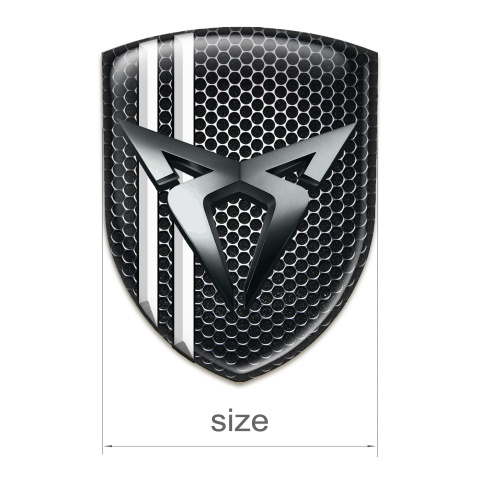 Seat Cupra Auto Emblem Perforated Steel with White Stripes 