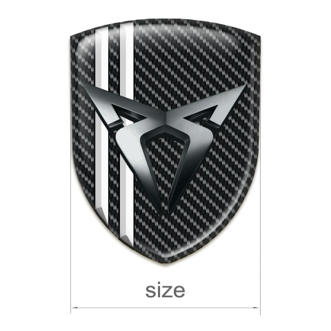 Seat Cupra Emblem Badge Logo dark Carbon White Stripes Style 
