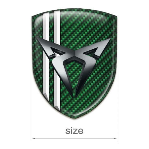 Seat Cupra Logo Emblem Green Carbon White Stripes Style 
