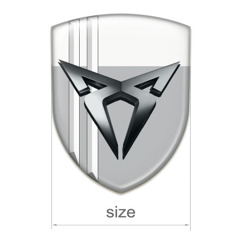 Seat Cupra Emblem Exterior Gray White with White Lines Style 
