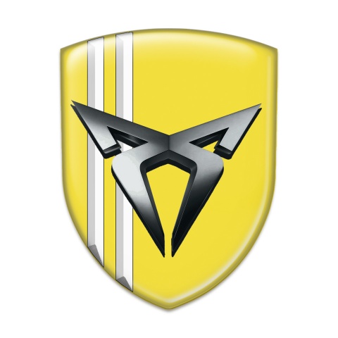 Seat Cupra Silicone Badge Yellow with White lines Type 