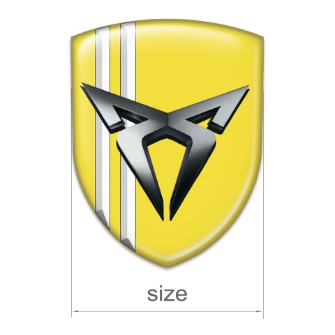 Seat Cupra Silicone Badge Yellow with White lines Type 