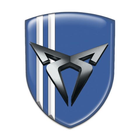 Seat Cupra Tuning Emblem Blue with White Lines Type 