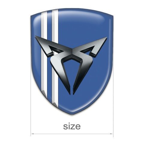 Seat Cupra Tuning Emblem Blue with White Lines Type 