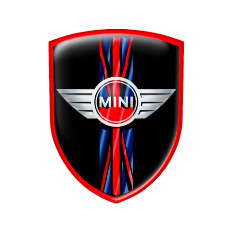Mini Cooper Silicone Emblem Simple Logo UK Flag Red