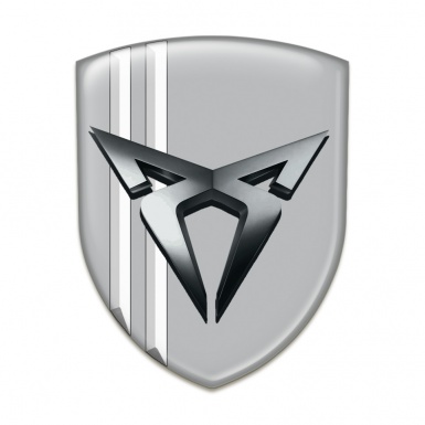 Seat Cupra Domed Emblem Gray with White Lines Type 